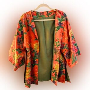 Vintage Floral Orange Blazer